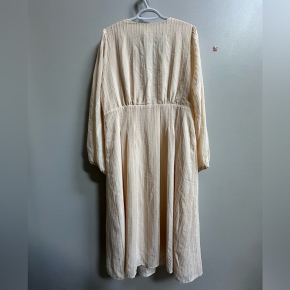 NEW Morning Lavender Valerie Buttoned Midi Dress in Cream Women’s Plus Size 1X - Picture 13 of 13